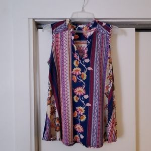Multi-Color Floral Tank Blouse